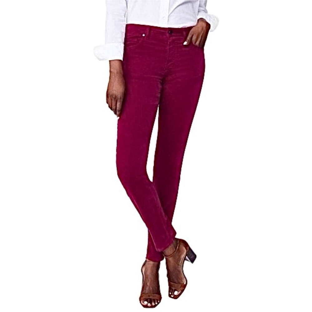 J. McLaughlin Watson Velvet Jeans in Maroon Color Women’s Jeans Size 4